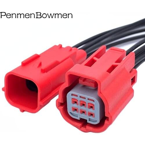 6Pin 0.6MM Motorcycle Diagnosis Plug Auto Waterproof Red Connector Wire Harness Car Electrical Case Adapter Housing