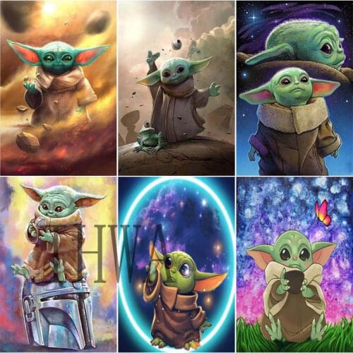 Yoda DIY Diamond Painting The Mandalorian Series Full Square Rhinestones Pictures Embroidery Mosaic Gift Home Decor Disney