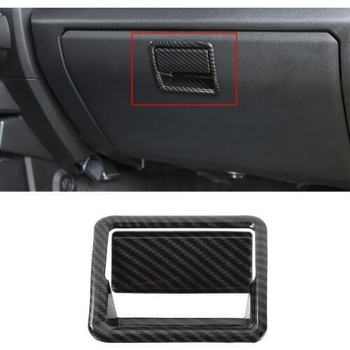 Co-pilot Storage Box Handle Decoration Stickers for Suzuki Jimny 2019 2020 Car Interior Accessories ABS Red Silver Carbon Fiber