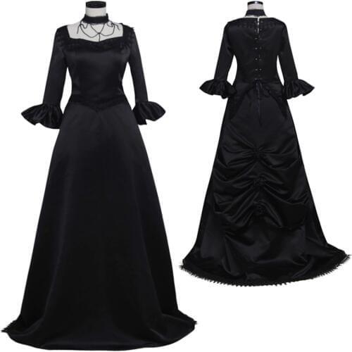 Black Gothic Lolita Dress 18th century Rococo Dress Medieval Renaissance Ball Gown Dress Cosplay Costume