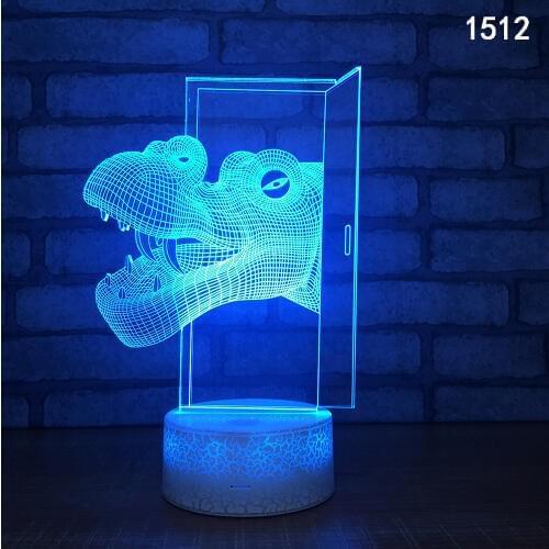 Dinosaur Usb 3D Lamp Touch Luminous Nightlight Creative Led Gift 3d Light Fixtures Lovely cartoon childrens toys Kids Lamp