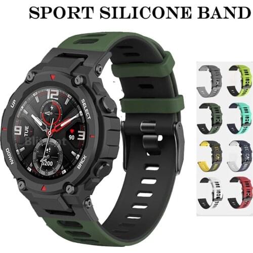Double Colour Silicone Band For Huami Amazfit T Rex Pro Strap For Xiaomi Amazfit T Rex Smart Watch Bracelet Sport Wrist Strap