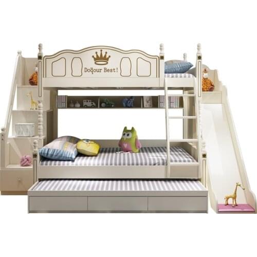 Bunk bed American high and low bed wooden multi-functional combination bed childrens bed