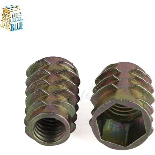 M4 M5 M6 M8 Zinc Alloy Unhead Wood Insert Nut Hex Drive Head Furniture Nuts length 8mm to 25mm