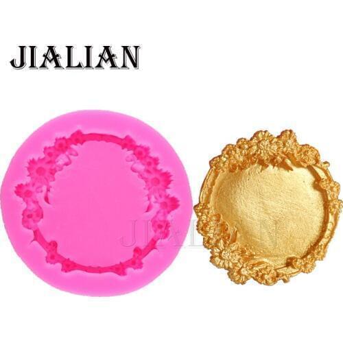 Hot DIY Silicone Mold Wreath FLOWER cake model Cake Decoration Fondant Cake 3D baking Mold silicone lace mold T0727