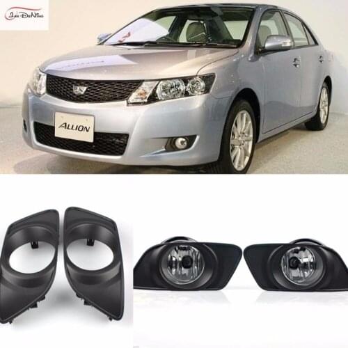 JanDeNing For TOYOTA ALLION Premio 2008 Clear Front Fog Lamp Cover Trim Replace assembly kit black (one Pair)