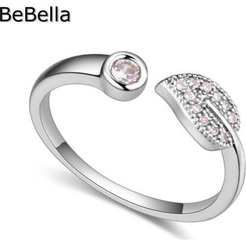 Leaf Shape Imitation Diamonds Ring For Party Made With AAA Grade Cubic Zirconia For Women Gift