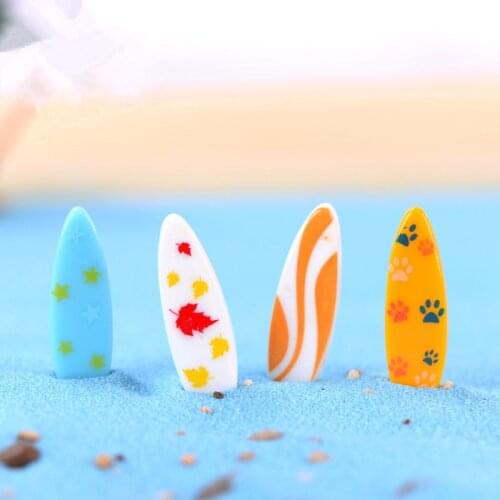10Pcs Miniature Figurines Surfboard Resin Craft Fairy Garden Miniatures Micro Landscape Beach Accessories Mini Garden Ornaments