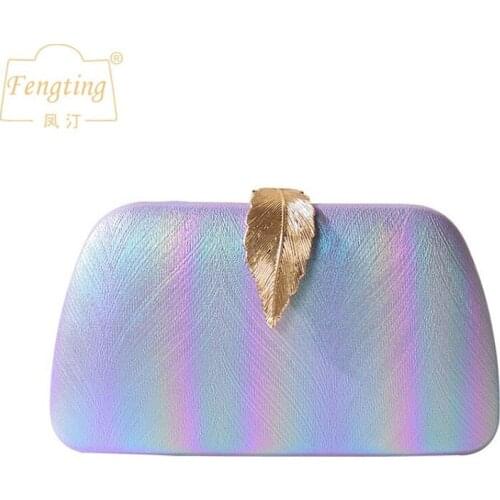 Fashion Rainbow Box Evening Bag Women Designer Elegant Bag Party Wedding Clutch Purse Female handbag Chain Shoulder Bags B392