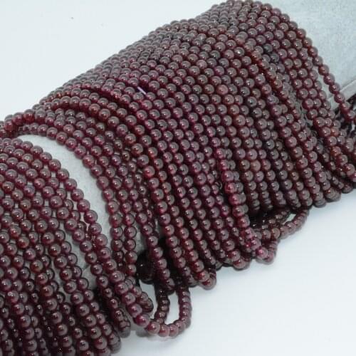 Natural Simple Quality Rhodolite Garnet with Weak Star Flash Round Beads 4mm-4.2mm