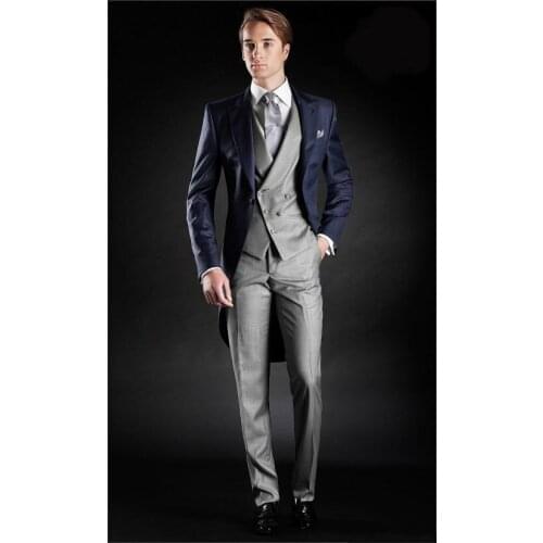 Latest Design Mens Suits Groom Tuxedos Groomsmen Wedding Party Dinner Best Man Suits Blazer (Jacket+Pants+Vest+Tie) NO:914