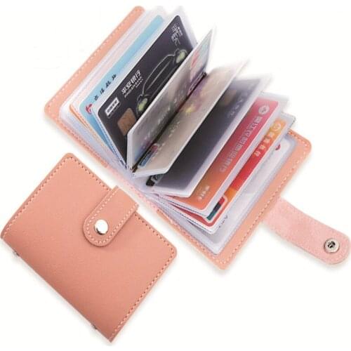 1 Pcs New Business Card Wallet PU Leather 26bit Package ID Card Bank Card Case Credit Card Bag Creative Card Sleeve Card Holder