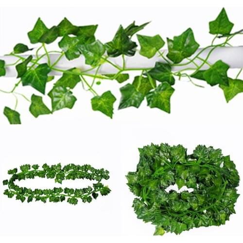 New Arrival Leaf 1 piece 2.1M Home Decor Artificial Ivy Leaf Garland Plants Vine Fake Foliage Flowers Creeper Green Ivy Wreath