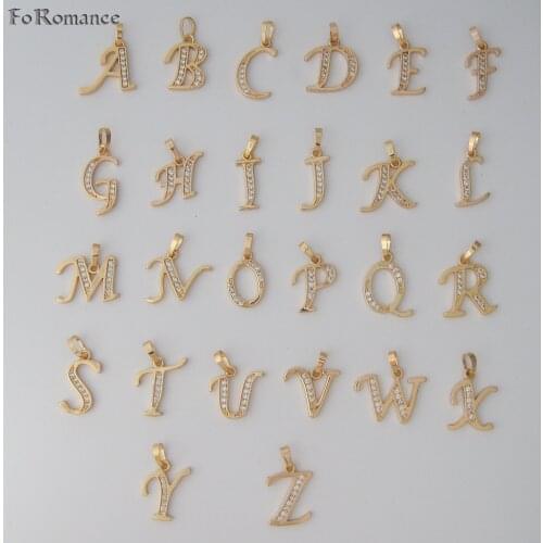 26 LETTERS GP 18" TWIST NECKLACE & LETTER INITIALS FROM LETTER A TO Z ALL AVAILABLE 26 LETTERS INITIAL CZ STONE PENDANT