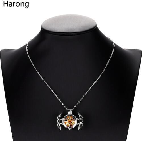 Movie Wars Pearl Necklaces Locket Cage Removable Stainless Steel Pendant Necklace Jewelry Accessories For Woman Aesthetic Gift