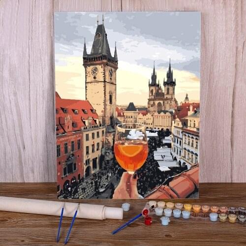 Scenery Landscape Paint By Numbers Package Oil Paints 40*50 Oil Painting Wall Decoration For Adults Handicraft Wall Wholesale