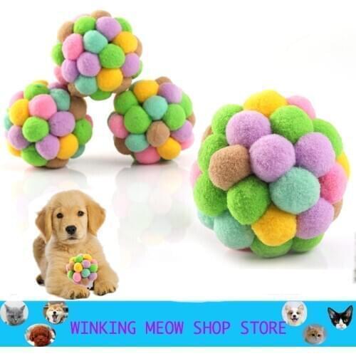 Rainbow Ball Cat Dog Toys Animal Products Plush Interactive Large Medium And Small Dogs Molar Chew Small Bell Squeak Lovely