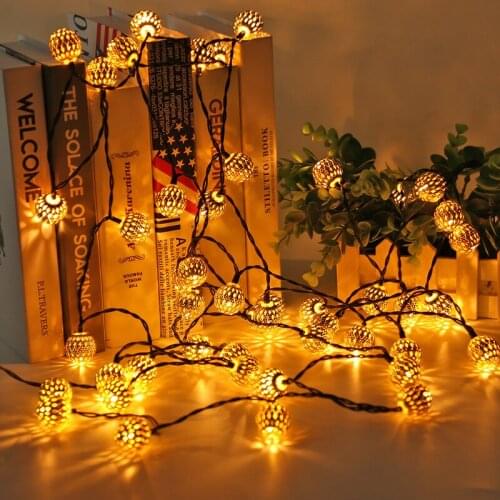 Christmas Decoration Moroccan Ball Waterproof Garland Led Fairy Light String Outdoor Garland Lights Christmas Lights Decoration