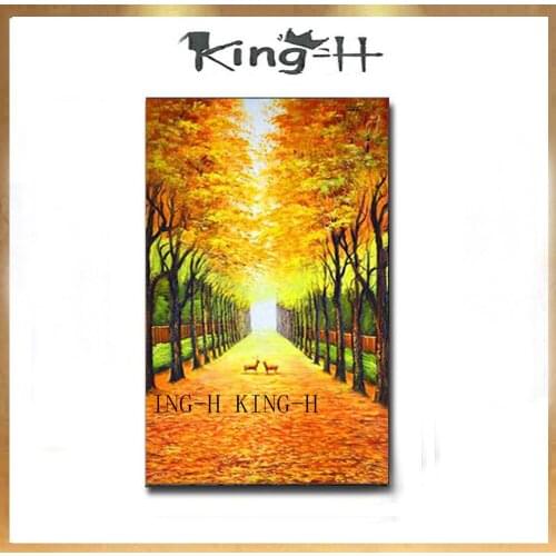 Hand Painted Abstract Color Forest Autumn Scenery Oil Painting Abstract Wall Picture Living Room Home Wall Decor Drop Shipping