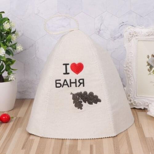 Wool Felt Sauna Hat Anti Heat Russian Banya Cap For Bath House Head Protection
