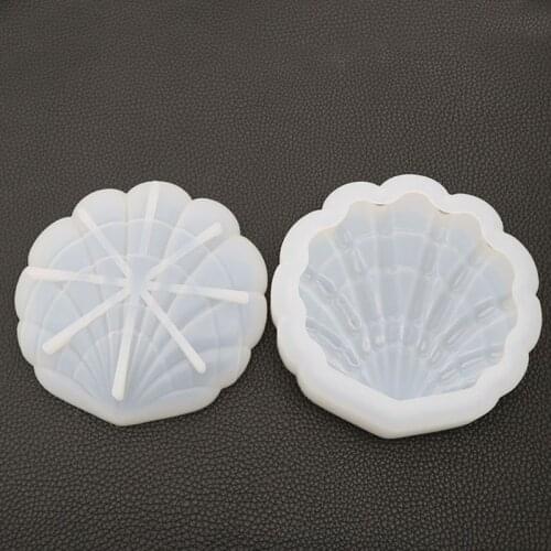DIY Crafts Making Crystal Epoxy Mold Shell Shape Table Top Storage Box Desktop Decoration Molud Set Resin Silicone Molds