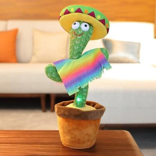 Dancing Cactus Electronic Cactus Toy, Electronic Vibration Dancing Cactus, Singing And Swinging Straw Hat Potted Plant