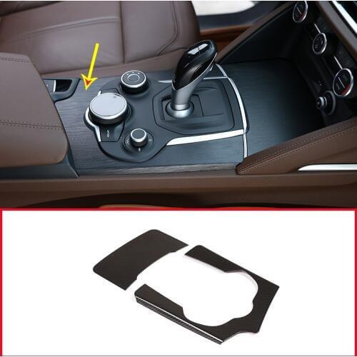 Carbon Fiber ABS Interior Center Console Gear Shift Panel Cover Trim For Alfa Romeo Stelvio 2017 2018 2019 Auto Accessories