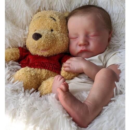 RSG Bebe Reborn Doll 17 Inches Lifelike Newborn Reborn Baby Levi Vinyl Unpainted Unfinished Doll Parts DIY Blank Doll Kit
