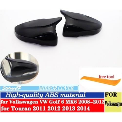 High-quality ABS sports style replacement mirror cap for Volkswagen Golf 6 MK6 2008-2012 Touran 2011-2014 car accessories 2013