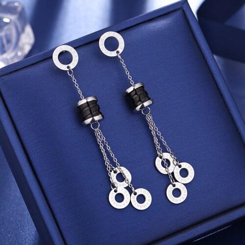 2021 Trend Korean Fashion Titanium Stainless Steel Earrings For Women Aesthetic Unusual Earrings True Beauty Womens Jewelry