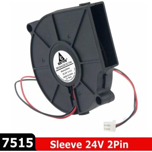 10Pcs Gdstime 7515 DC 24V 2 Pin 75x75x15mm 75mm Brushless Cooling Turbo Blower Fan