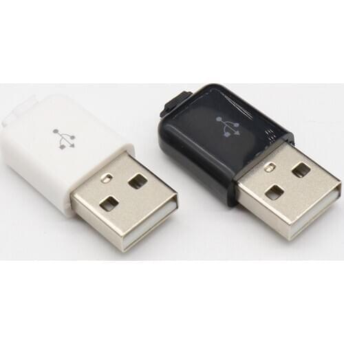 10pc/lot DIY USB 2.0 A Male Assembly Adapter Connector Plug Socket black white