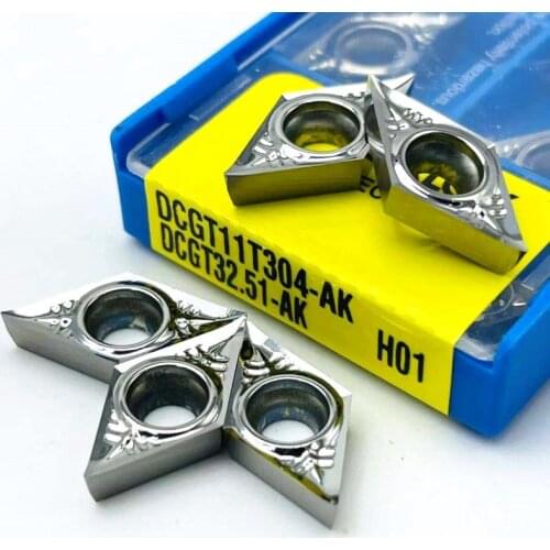 10PCS DCGT11T302 DCGT11T304 DCGT11T308 AK H01 100% original aluminum blade lathe tool cutting tool carbide woodworking tools