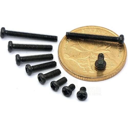 1000pcs/lot M2*3/4/5/6/7/8/10/11/12/13/16 Head diameter3.5 Pan head philips machine screw hardened steel black zinc plated PM2