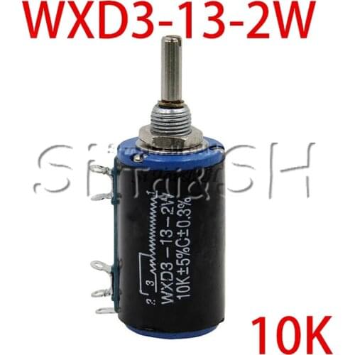 2PCS/LOT WXD3-13-2W Shaft Dia 10K Ohm Rotary side Multiturn Potentiometer New