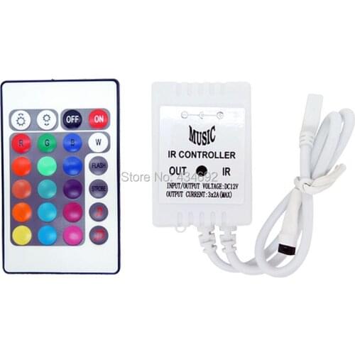 5PCS/LOT 24 Key Infrared Aduio Sound Music LED Controller for strip light simple wireless COMMON ANODE Free Shipping