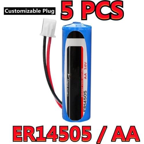 5PCS NEW Original For EVE ER14505 ASD-MDBT0100 AA 3.6V 2700mah PLC Lithium Battery With Connector (Customizable Plug)