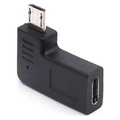 90 degree USB-C adapter Type-C Female to Micro USB 2.0 5Pin Male Data Adapter for mobile phone tablet
