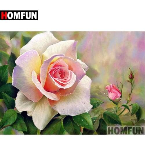 HOMFUN Full Square/Round Drill 5D DIY Diamond Painting "Rose flower" Embroidery Cross Stitch 5D Home Decor Gift A07646