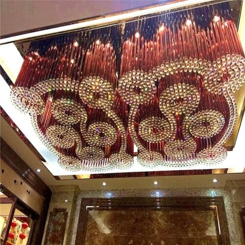Large luxury crystal jujube hotel lobby KTV lamp villa lighting club non-standard project customization