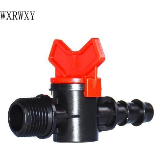 Wxrwxy Irrigation valve male 1/2 to the 1/2 hose barbed connector garden tap cranes 16 mm hose Water-valve 20 pcs
