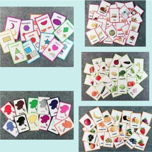 Kids English Learning Word Flash Card Children Learning Card Early Educational Toys Game Pocket Card