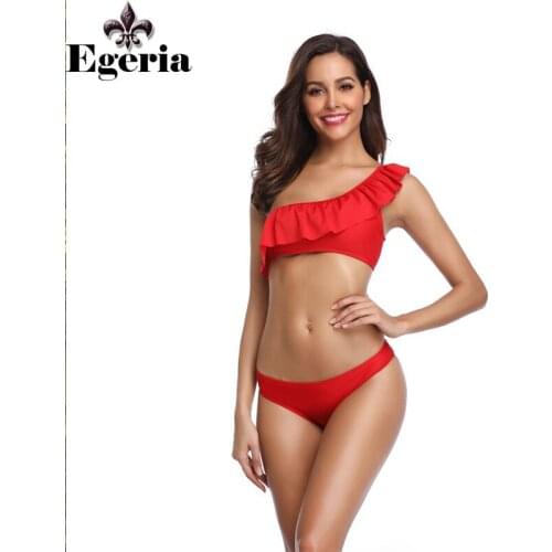 Bikini Set 2021 One Shoulder Swimsuit Ruffle Swimwear Women Sexy Bikinis Biquini maillot de bain femme Beachwear