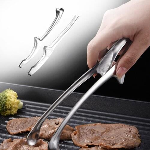 Stainless Steel Food Tongs Round/Sharp Mouth Barbecue Clips Chief Cooking Tweezer Steak Clamp Kitchen Cooking Tools Accessories