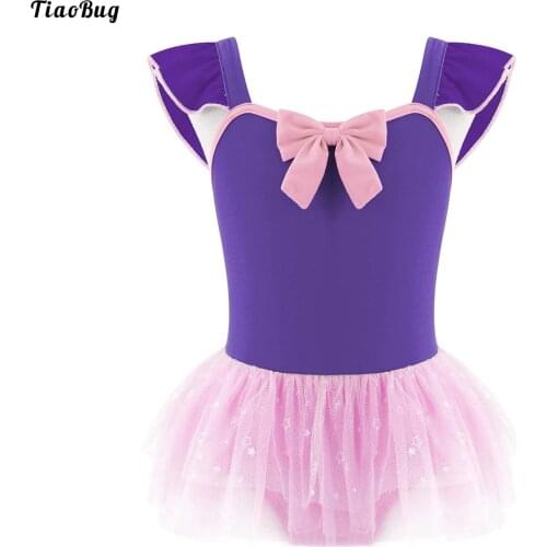 TiaoBug Summer Kids Girls One-Piece Swimwear Square Neck Sleeveless Mesh Hem Leotard Swimming Bathing Pool Beach Bodysuit