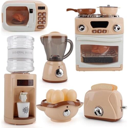 HOT Simulated Pretend Play Girls Boy Furniture Toys Mini Washing Machine Bread Maker Oven Egg Cokker Simulation Model Kids Gift