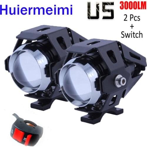 Motorcycle headlights spotlight moto fog lights spot lamp motorbike work lights 125W 12v U5 auto auxiliary lamp led headlamp