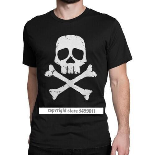 Men Captain Harlocks Roger Space Pirate Skull T Shirts Manga Anime Cotton Tops Camisas Tee Shirt Unique Tops T Shirts