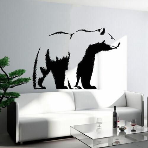 Bear Grizzly Wall Sticker Wild Animal Decal Urban Art Animals Stickers Creative Home Decoration Accessories Living Room Decor