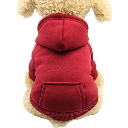 Solid Color Sweatshirt For Pet With Hat Autumn Winter Dog Clothes Jumper Pet Shop Dog Hoodies Sweatshirt Pet Product